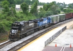 Southbound rolls by the depot